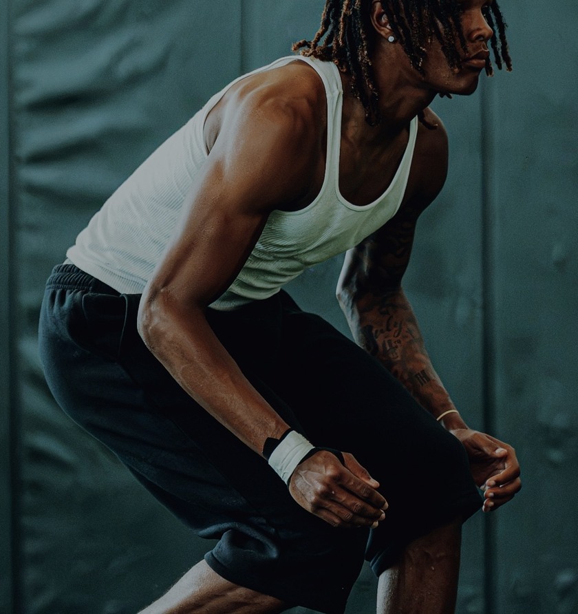 John Meredith III training in the gym